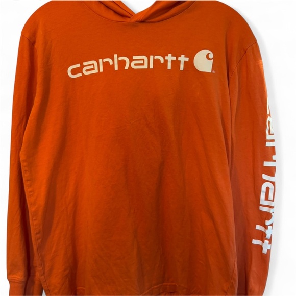 Boys Carhartt Orange long sleeve tshirt Hoodie size 14/16 - Picture 1 of 5